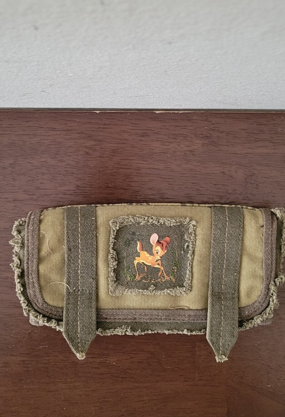 Disney Bambi Lady Distressed Wallet ID Credit Card Check Holder Canvas Coin Bag